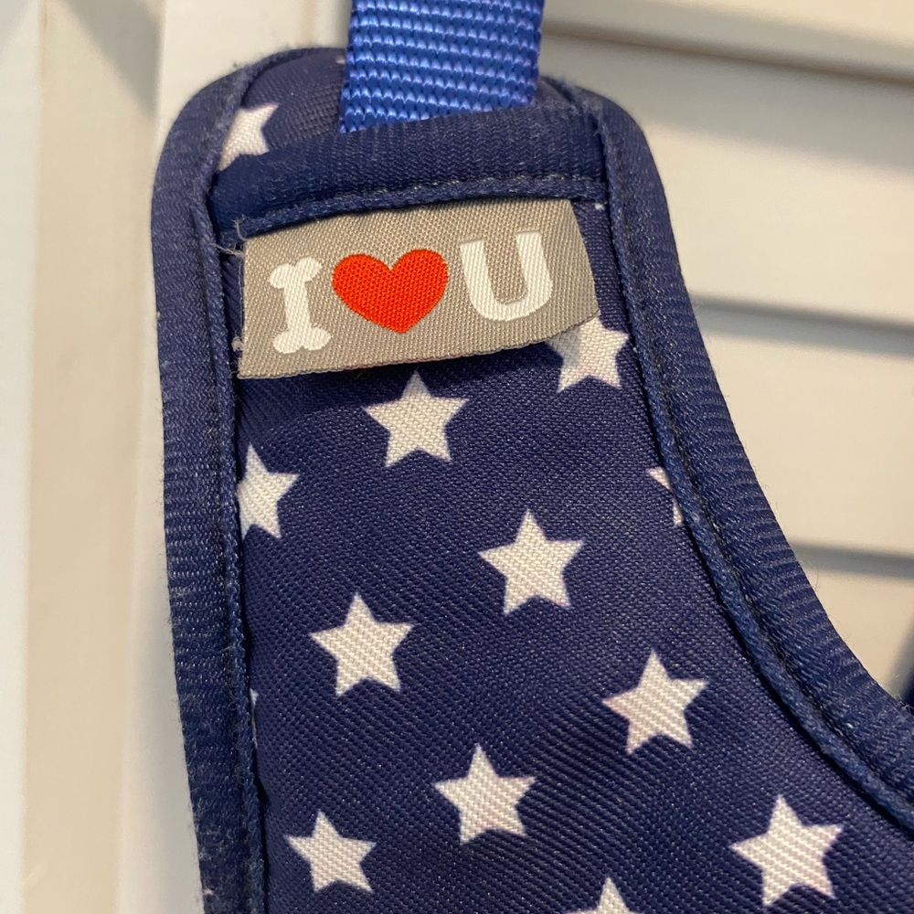 I ♥️ U “Doggy Harness” Size XS/Small? Navy Blue w/White Stars EUC SEE BELOW - Picture 3 of 6